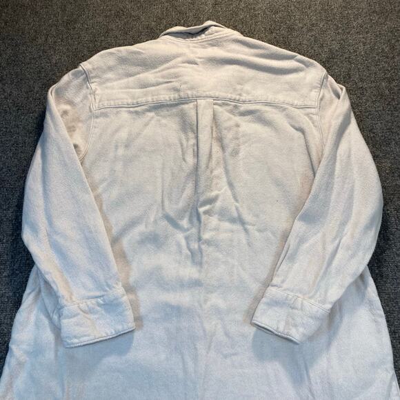 BP. X Wildfang Womens Medium Ivory Cotton Long Sleeve Shirt Dress Maxi - Picture 7 of 9